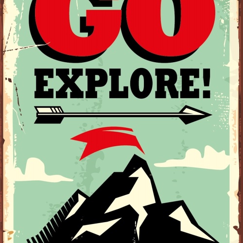 Nostalgie Schild Go Explore Nationalpark 12x18 / 20x30 / 30x40 Blech od. Holz