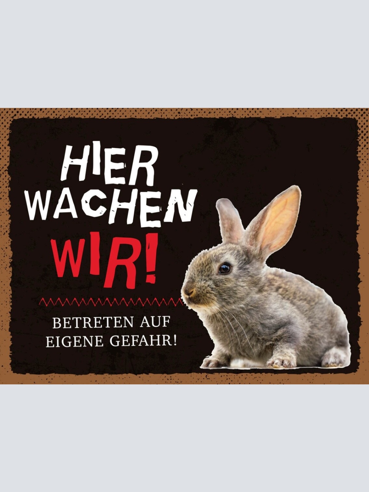 Schild Hier Wachen Wir Kaninchen Hase Gefahr Tier 12x18 20x30 30x40 Blech/Holz