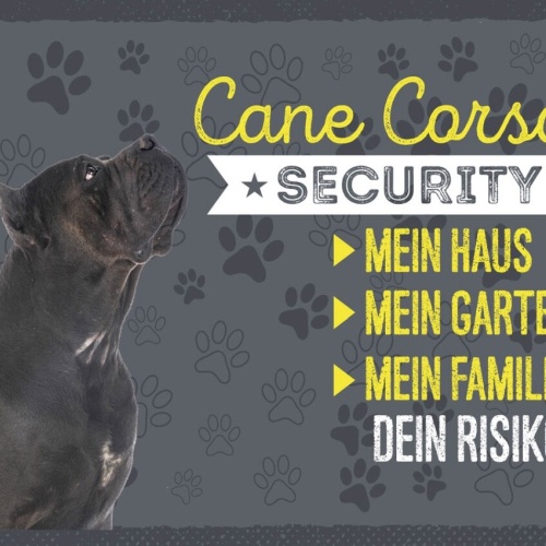 Schild Cane Corso Security Hund Haus Garten Risiko 12x18 20x30 30x40 Blech/Holz