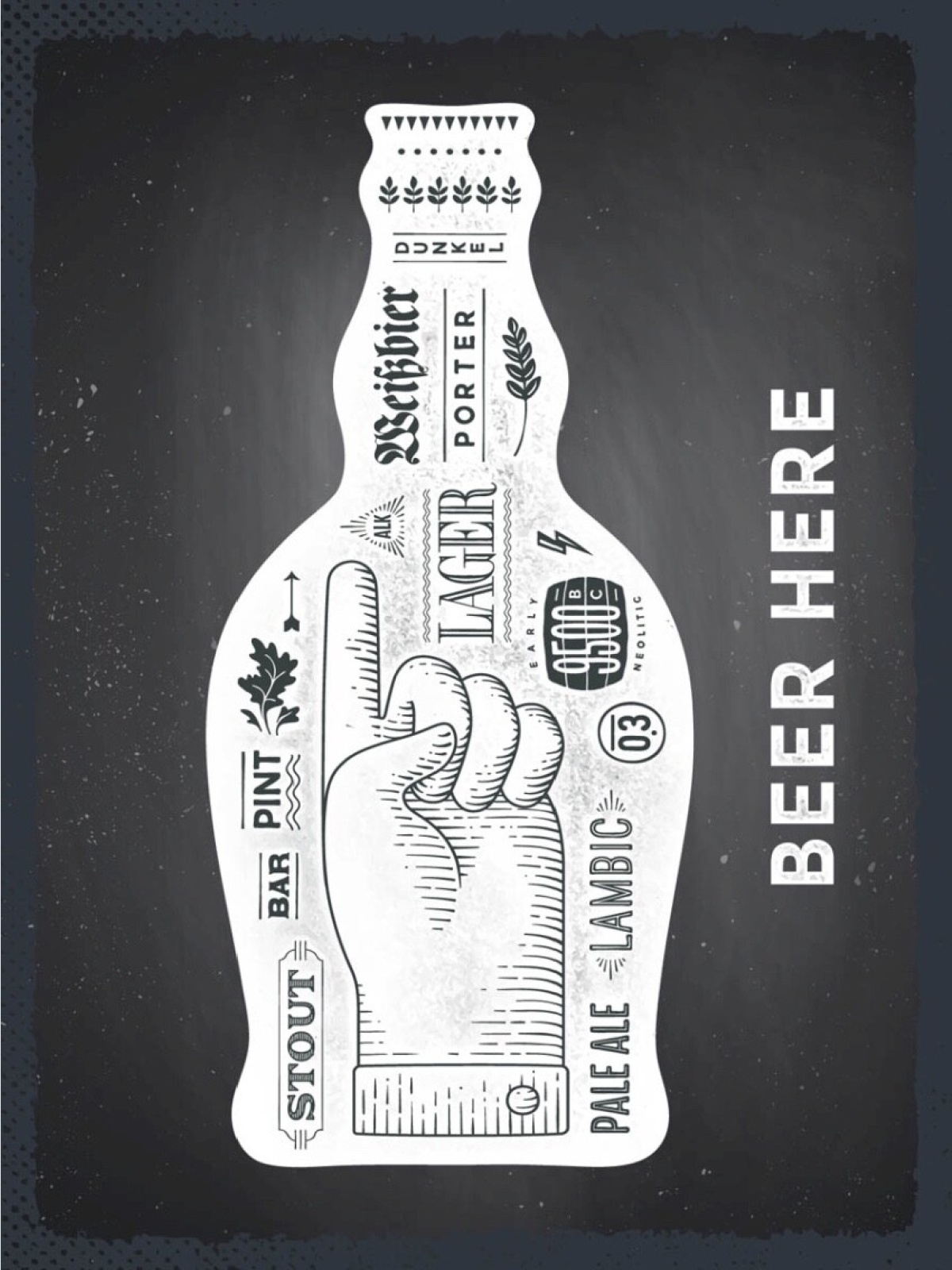 Schild Beer Here Bar Lager Pale Ale Weißbier Bier 12x18 20x30 30x40 Blech/Holz