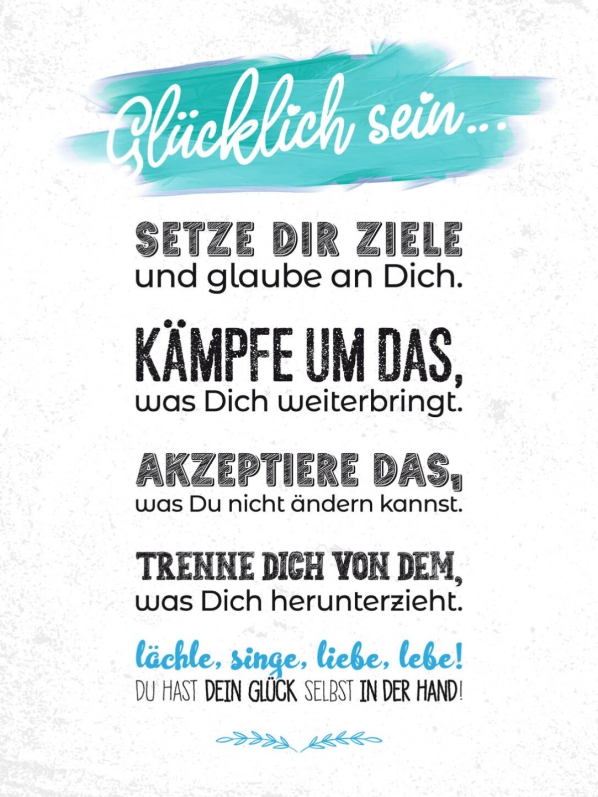 Schild Glücklich Sein Setzte Ziele Glaube An Dich 12x18 20x30 30x40 Blech/Holz