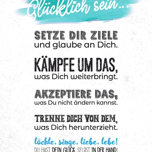 Schild Glücklich Sein Setzte Ziele Glaube An Dich 12x18 20x30 30x40 Blech/Holz