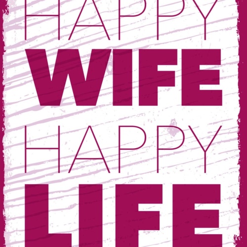 Schild Happy Wife Happy Life Glücklich Frau Leben 12x18 20x30 30x40 Blech/Holz