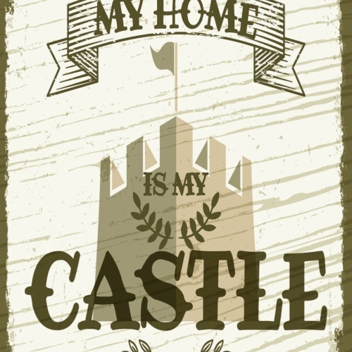 Schild My Home Is My Castle Zuhause Heim Burg Haus 12x18 20x30 30x40 Blech/Holz