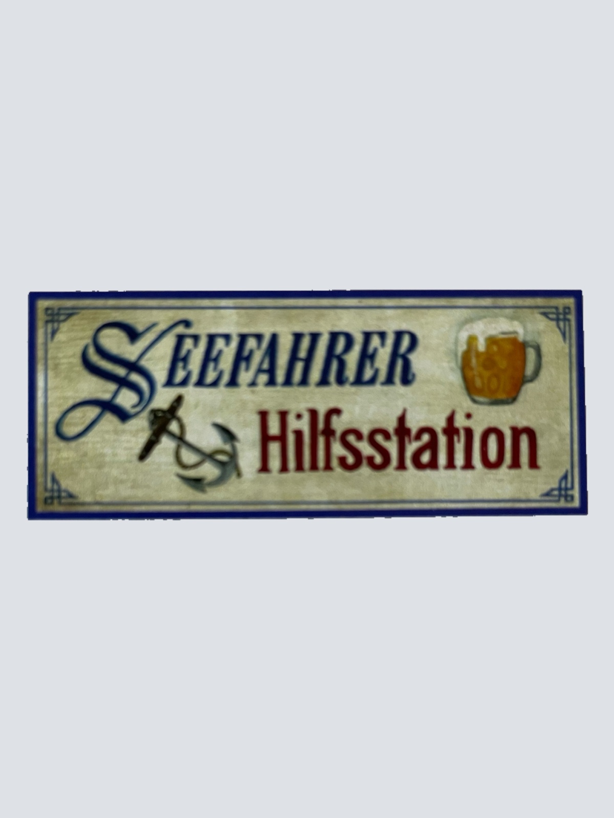 Nostalgie Holzschild Seefahrer Hilfsstation Jause Pause Alkohol Bier Schild