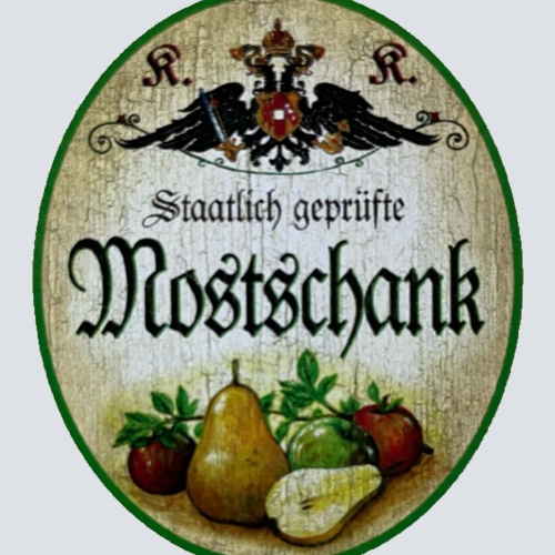 KuK Nostalgie Holzschild Staatlich Geprüfte Mostschank Alkohol Wirt Schild