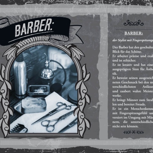 Schild Barber Beruf Friseur Haar Stylist Haare 12x18 20x30 30x40 Blech/Holz