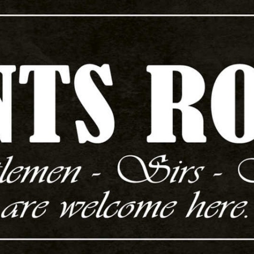 Schild Gents Room Gentlemen Sirs Kings Are Welcome Here 27 x 10 Blech od. Holz