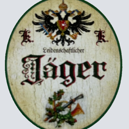 KuK Nostalgie Holzschild Passionierter Jäger Jagd Jagen Wild Tier Wald Schild