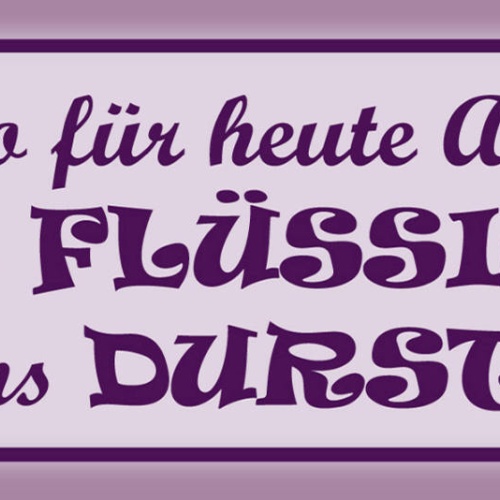 Schild Motto Für Heute Abend Das Flüssige Muss Ins Durstige Alkohol Bier 27x10