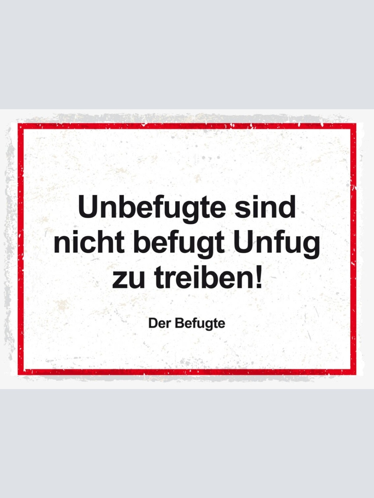 Schild Unbefugte Sind Nicht Befugt Unfug Zu Treiben 12x18 20x30 30x40 Blech/Holz