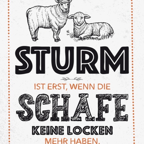Schild Sturm Ist Erst Wenn Schafe Keine Locken 12x18 20x30 30x40 Blech/Holz