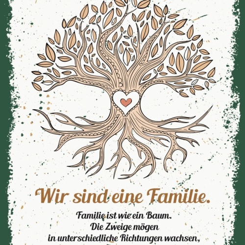 Schild Wir Sind Eine Familie Zweige Wurzeln 12x18 20x30 30x40 Blech/Holz
