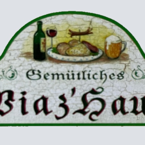 Nostalgie Holzschild Gemütliches Wiaz'Haus Wirtshaus Wirt Alkohol Bier Schild