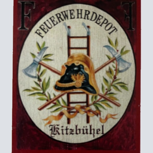KuK Nostalgie Holzschild Feuerwehrdepot Kitzbühel Brand Schutz Feuer Schild