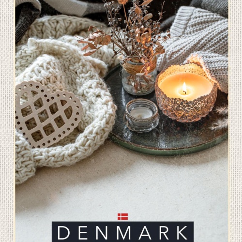 Schild Denmark Dänemark Kerze Blumen Deko Hygge 12x18 20x30 30x40 Blech/Holz