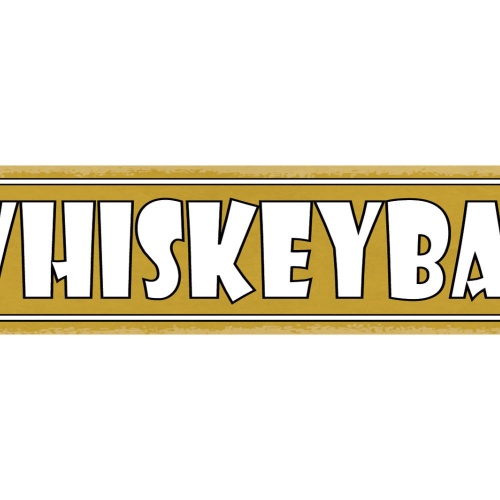 Schild Whiskey Bar Alkohol Spirituosen Glas Flasche 46 x 10 Blech od. Holz