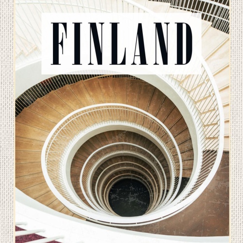 Schild Finland Finnland Wendeltreppe Stiegen Haus 12x18 20x30 30x40 Blech/Holz