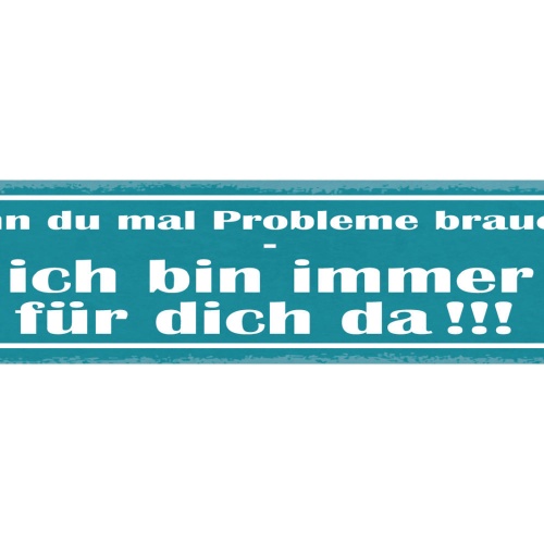 Schild Wenn Du Mal Probleme Brauchst Ich Bin Immer Für Dich Da 46 x 10