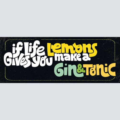Schild If Life Gives You Lemons Make A Gin & Tonic Alkohol 27x10 Blech od.Holz