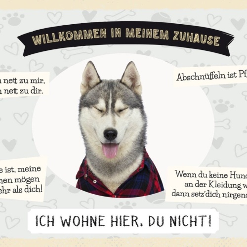 Schild Willkommen In Meinem Zuhause Husky Hund Tier 12x18 20x30 30x40 Blech/Holz