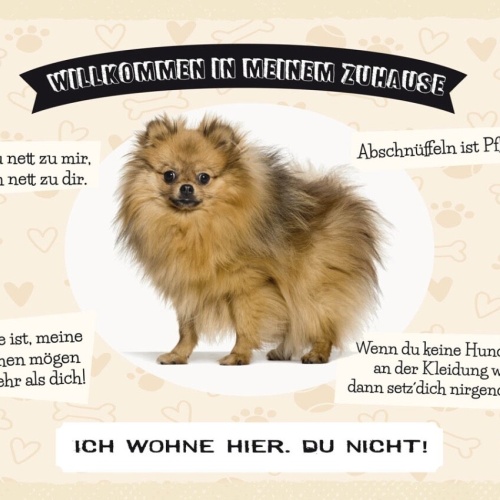 Schild Willkommen In Meinem Zuhause Spitz Hund 12x18 20x30 30x40 Blech/Holz