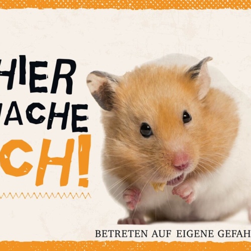 Schild Hier Wache Ich Hamster Gefahr Haus Tier 12x18 20x30 30x40 Blech/Holz