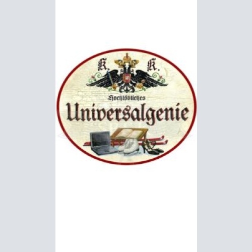 KuK Nostalgie Holzschild "Universalgenie Laptop"