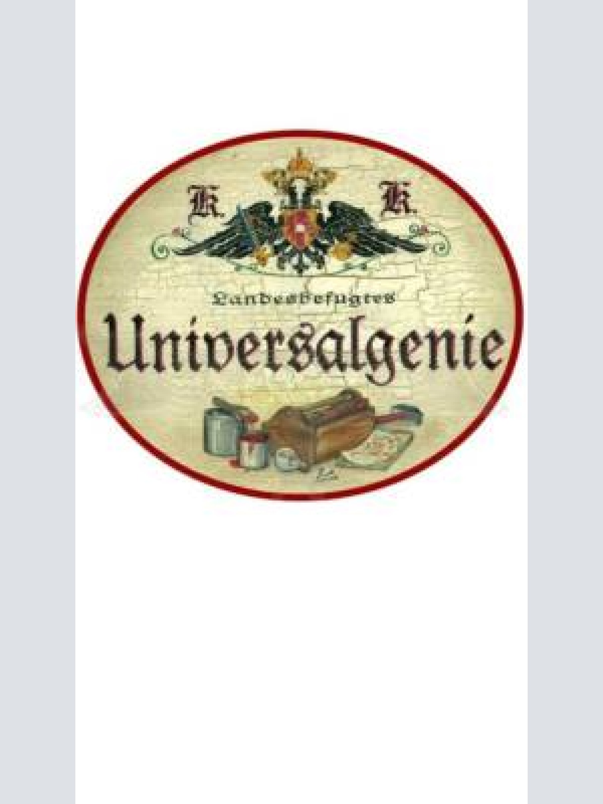 Kuk nostalgie holzschild "universalgenie werkzeugkasten"