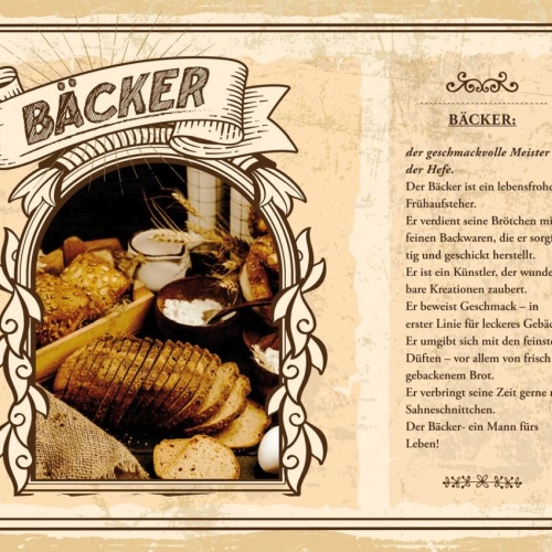 Schild Bäcker Beruf Brot Backen Backhandwerk 12x18 20x30 30x40 Blech/Holz