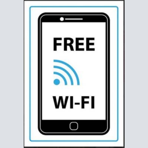 Nostalgie schild handy free wi-fi 12x18 / 20x30 / 30x40 blech od. holz