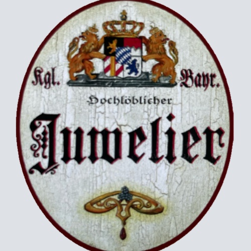 Nostalgie Holzschild Bayern Königlich Bayerischer Hochlöblicher Juwelier Schild
