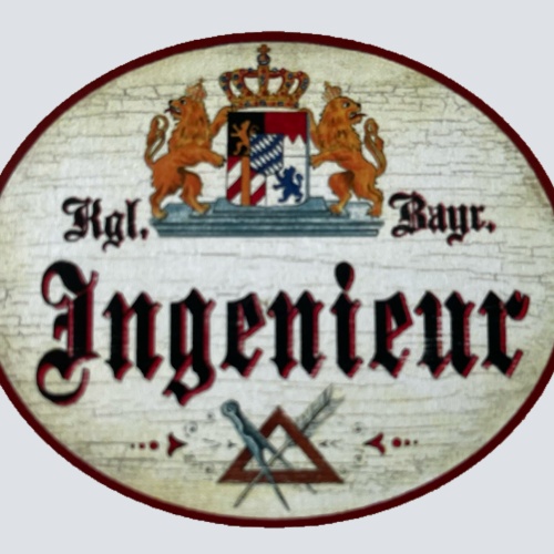 Nostalgie Holzschild Bayern Königlich Bayerischer Ingenieur Schild