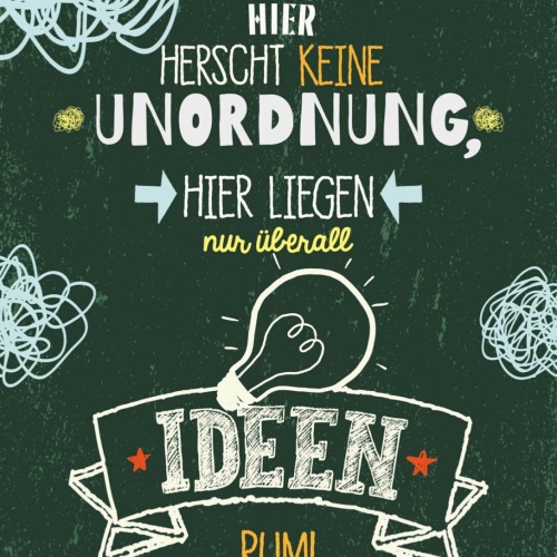 Schild Hier Herscht Keine Unordnung Ideen  12x18 20x30 30x40 Blech/Holz LP