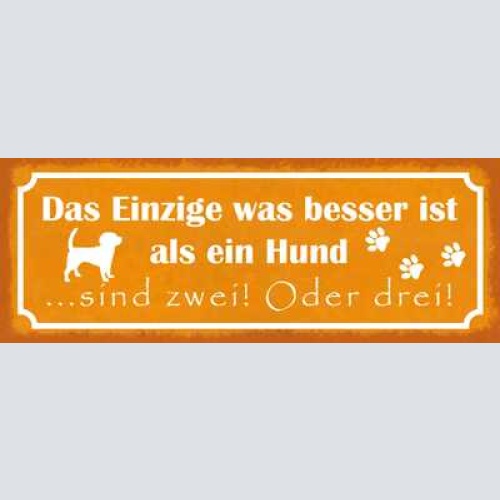Schild das einzige was besser ist als ein hund sind 2 oder 3 27x10 blech od.holz