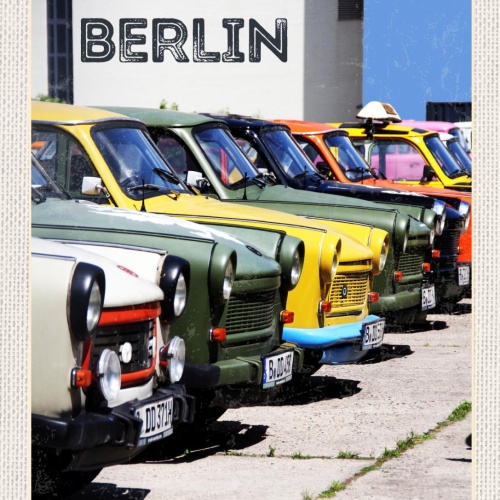 Schild Berlin Deutschland Trabi Trabant Auto DDR 12x18 20x30 30x40 Blech/Holz