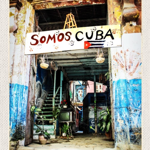 Schild Somos Cuba Wir Sind Kuba Haus Gebäude 12x18 20x30 30x40 Blech/Holz