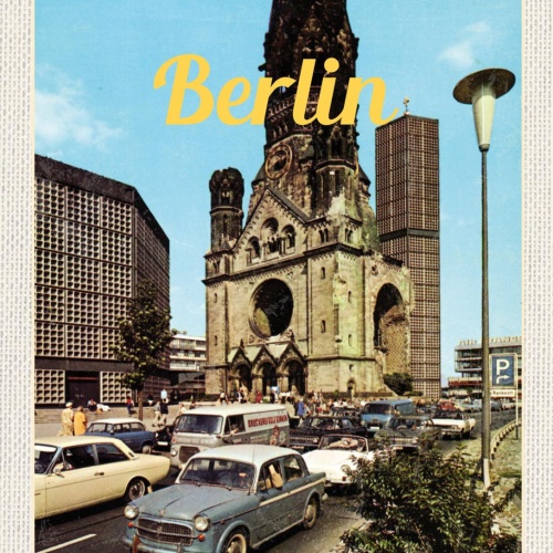 Schild Berlin Deutschland Kurfürstendamm Kirche 12x18 20x30 30x40 Blech od. Holz