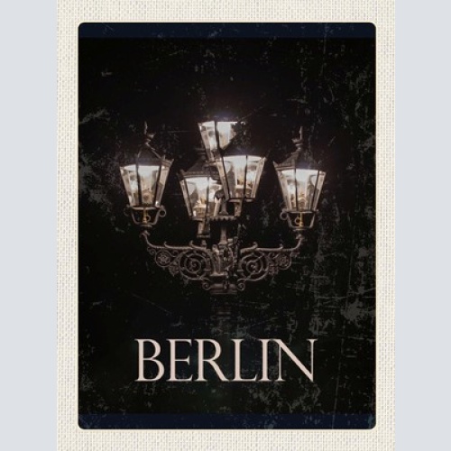 Schild Berlin Deutschland Straßenlaterne Lampe 12x18 20x30 30x40 Blech od. Holz