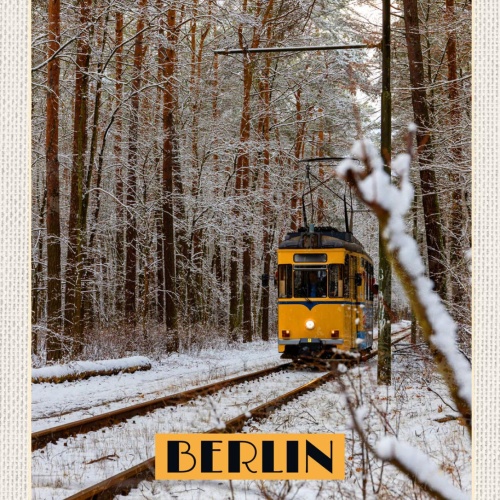 Schild Berlin Deutschland Tram Zug Eisenbahn 12x18 20x30 30x40 Blech/Holz