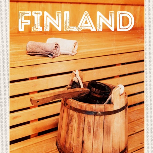 Schild Finland Finnland Finnische Sauna Bad 12x18 20x30 30x40 Blech od. Holz