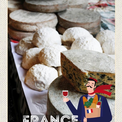 Schild France Frankreich Käse Spezialitäten 12x18 20x30 30x40 Blech/Holz