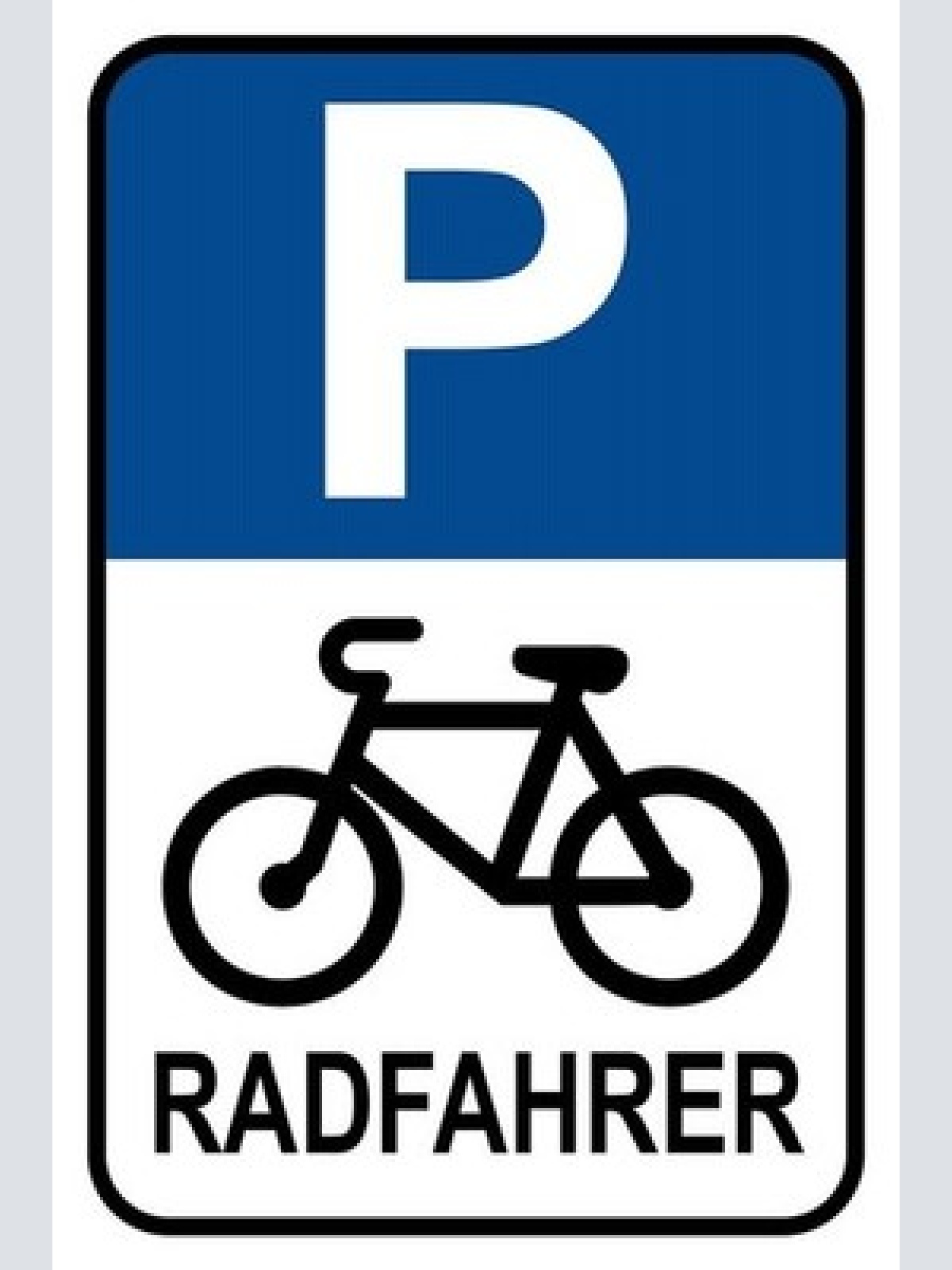 Schild parkplatz radfahrer rad parken 12x18 / 20x30 / 30x40 blech od. holz