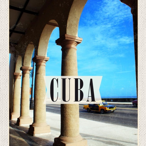 Schild Cuba Kuba Havanna Säule Gebäude 12x18 20x30 30x40 Blech od. Holz