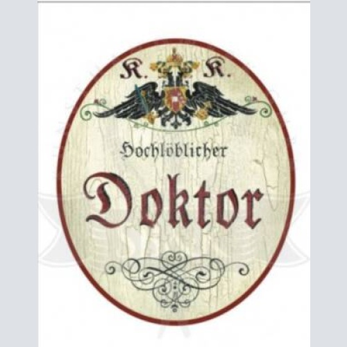 Kuk nostalgie holzschild  hochlöblicher doktor türschild