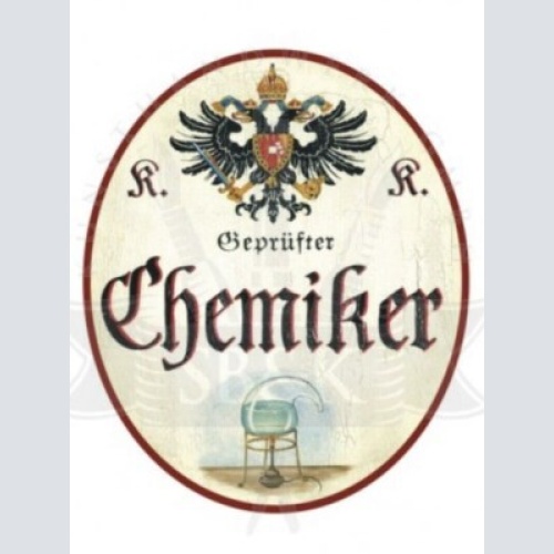 Kuk nostalgie holzschild geprüfter chemiker türschild