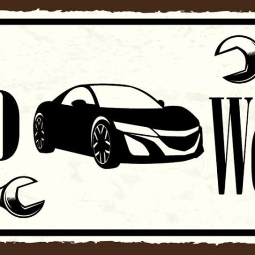 Schild Auto Werkstatt Mechaniker Reparatur Tuning Hobby 27x10 Blech od.Holz