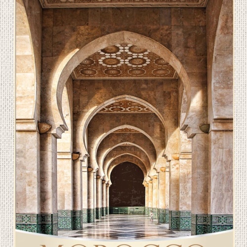 Schild Morocco Marokko Moschee Casablanca 12x18 20x30 30x40 Blech od. Holz