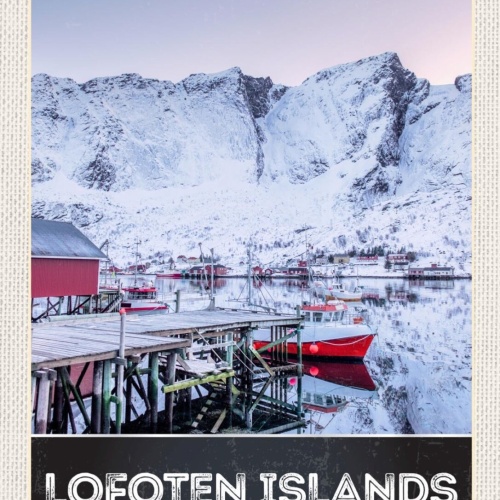 Schild Lofoten Islands Norway Norwegen Inseln 12x18 20x30 30x40 Blech/Holz