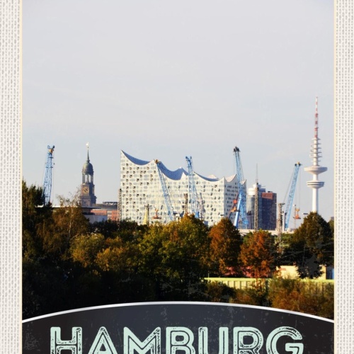 Schild Hamburg Germany Elbphilharmonie Deutschland 12x18 20x30 30x40 Blech/Holz